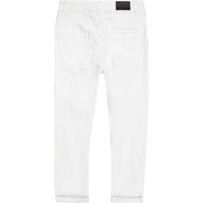 Boys white Tony ripped slouch fit jeans